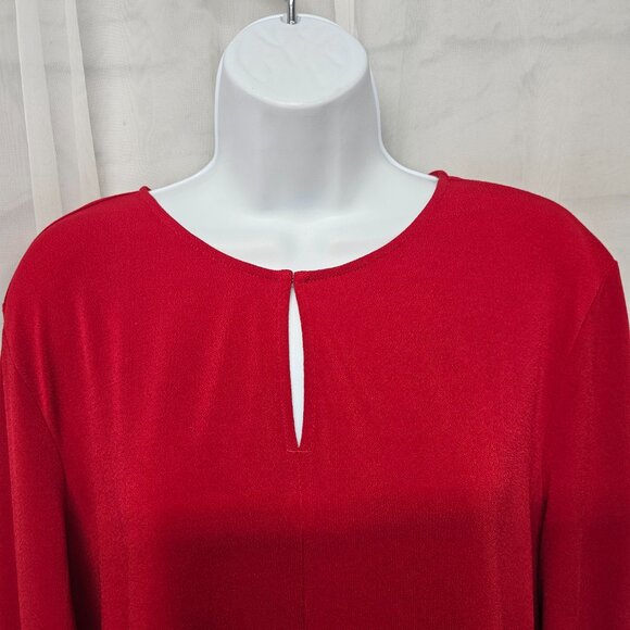 Lauren Ralph Lauren Blouse Red Minimalist Casual Office XL - Picture 2 of 10